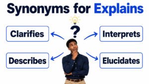 synonyms for explains
