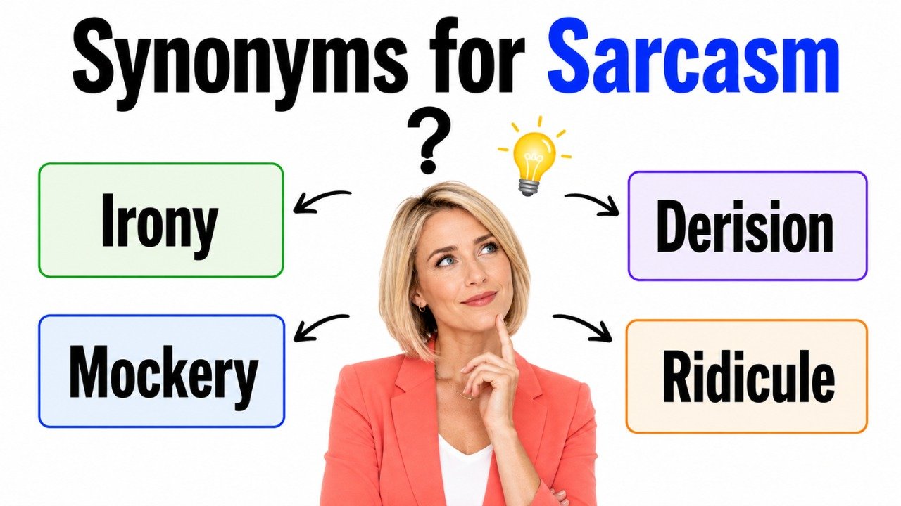 32+ Synonyms for Sarcasm: Meanings, Context & Clear Examples